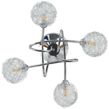Load image into Gallery viewer, Lampada da Soffitto con Paralumi in Rete per 4 Luci LED G9