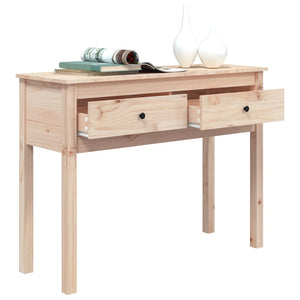 Mobiletto Consolle 2 Cassetti 100x35x75 cm in Massello di Pino