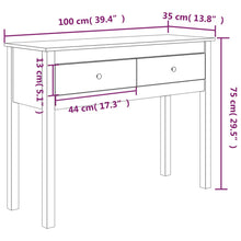 Load image into Gallery viewer, Mobiletto Consolle 2 Cassetti 100x35x75 cm in Massello di Pino