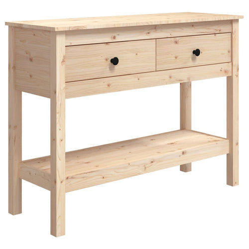 Mobiletto Consolle 100x35x75 cm in Legno Massello di Pino Naturale