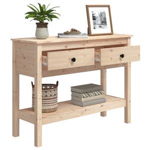 Mobiletto Consolle 100x35x75 cm in Legno Massello di Pino Naturale