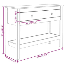 Load image into Gallery viewer, Mobiletto Consolle 100x35x75 cm in Legno Massello di Pino Naturale
