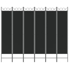 Laden Sie das Bild in den Galerie-Viewer, Separè 6 Pannelli Nero 240x200 cm in Tessuto e ferro