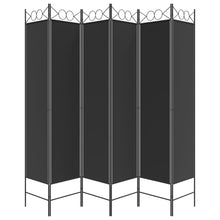 Laden Sie das Bild in den Galerie-Viewer, Separè 6 Pannelli Nero 240x200 cm in Tessuto e ferro