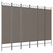 Load image into Gallery viewer, Divisorio a 6 Pannelli Antracite 240 x 220 cm Tessuto