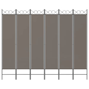 Divisorio a 6 Pannelli Antracite 240 x 220 cm Tessuto
