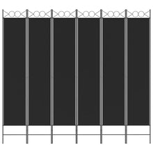 Laden Sie das Bild in den Galerie-Viewer, Separè 6 Pannelli Nero 240 x 220 cm in Tessuto e ferro