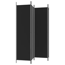 Carica l&#39;immagine nel visualizzatore di Gallery, Separè 4 Pannelli Nero 200x200 cm in Tessuto e ferro