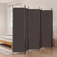 Laden Sie das Bild in den Galerie-Viewer, Separè 6 Pannelli Marrone 300x200 cm in Tessuto e ferro