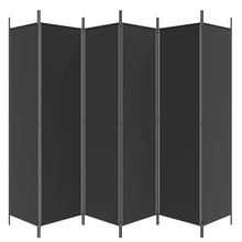 Laden Sie das Bild in den Galerie-Viewer, Separè 6 Pannelli Nero 300x200 cm in Tessuto e ferro