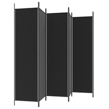 Laden Sie das Bild in den Galerie-Viewer, Separè 6 Pannelli Nero 300x200 cm in Tessuto e ferro