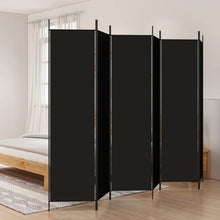 Laden Sie das Bild in den Galerie-Viewer, Separè 6 Pannelli Nero 300x200 cm in Tessuto e ferro
