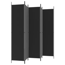 Load image into Gallery viewer, Separè 5 Pannelli Nero 250x220 cm in Tessuto e ferro