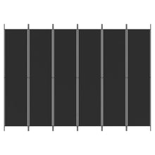 Carica l&#39;immagine nel visualizzatore di Gallery, Separè 6 Pannelli Nero 300x220 cm in Tessuto e ferro