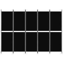 Load image into Gallery viewer, Separè 5 Pannelli Nero 250x180 cm in Tessuto e ferro