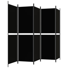 Load image into Gallery viewer, Separè 5 Pannelli Nero 250x180 cm in Tessuto e ferro