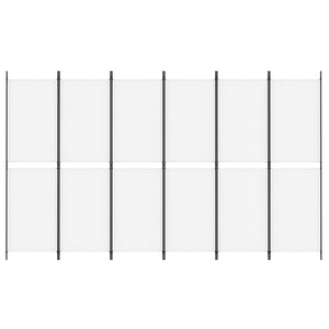 Separè 6 Pannelli Bianco 300 x 180 cm Tessuto e ferro