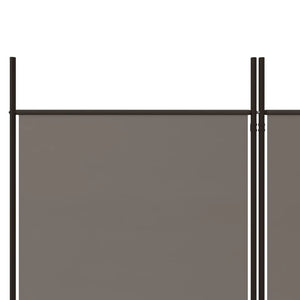 Separè 6 Pannelli Antracite 300 x 180 cm Tessuto e ferro