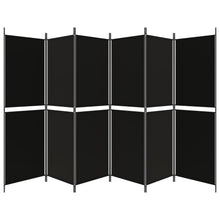 Laden Sie das Bild in den Galerie-Viewer, Separè 6 Pannelli Nero 300 x 180 cm in Tessuto e ferro