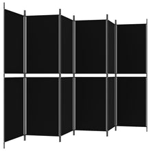 Laden Sie das Bild in den Galerie-Viewer, Separè 6 Pannelli Nero 300 x 180 cm in Tessuto e ferro