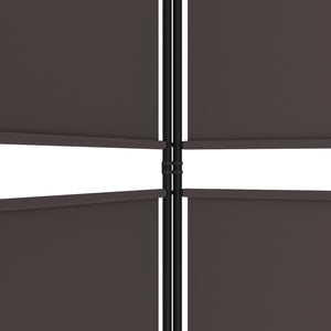 Separè 5 Pannelli Marrone 250x200 cm in Tessuto e ferro