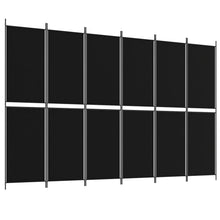 Laden Sie das Bild in den Galerie-Viewer, Separè 6 Pannelli Nero 300x200 cm in Tessuto e ferro