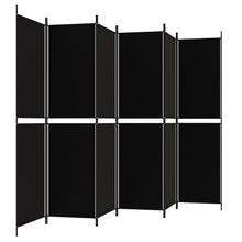 Laden Sie das Bild in den Galerie-Viewer, Separè 6 Pannelli Nero 300x200 cm in Tessuto e ferro