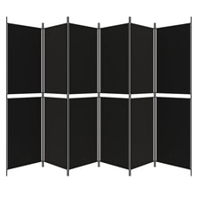 Laden Sie das Bild in den Galerie-Viewer, Separè 6 Pannelli Nero 300x200 cm in Tessuto e ferro
