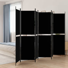 Laden Sie das Bild in den Galerie-Viewer, Separè 6 Pannelli Nero 300x200 cm in Tessuto e ferro