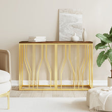 Carica l&#39;immagine nel visualizzatore di Gallery, Mobiletto Consolle Oro in Acciaio e Massello di Recupero