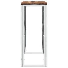 Load image into Gallery viewer, Mobiletto Consolle Argento in Acciaio Inox e Legno di Recupero