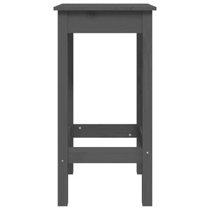 Sedie da Bar 2 pz Grigie 40x40x78 cm in Legno Massello di Pino