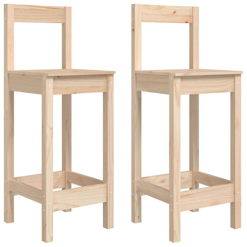 Sgabelli Bar 2 pz 40x41,5x112 cm in Legno Massello di Pino