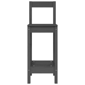 Sedie da Bar 2 pz Grigie 40x41,5x112 cm Legno Massello di Pino