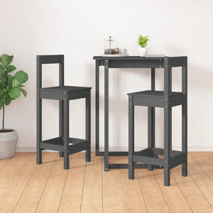 Sedie da Bar 2 pz Grigie 40x41,5x112 cm Legno Massello di Pino