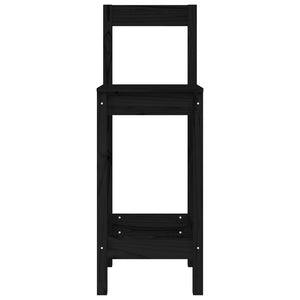 Sedie da Bar 2 pz Nere 40x41,5x112 cm Legno Massello di Pino