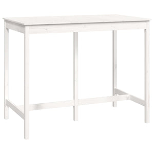 Tavolo Bar da Pranzo Bianco 140x80x110 cm in Legno Massello di Pino