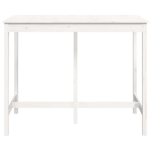 Tavolo Bar da Pranzo Bianco 140x80x110 cm in Legno Massello di Pino