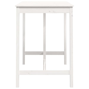 Tavolo Bar da Pranzo Bianco 140x80x110 cm in Legno Massello di Pino