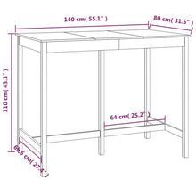 Load image into Gallery viewer, Tavolo Bar da Pranzo Bianco 140x80x110 cm in Legno Massello di Pino