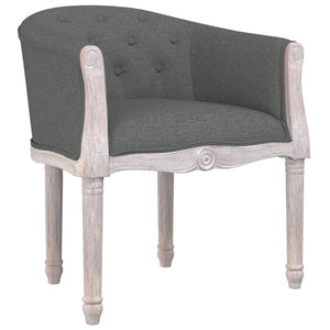 Poltroncina Stile Francese Grigio Scuro in Tessuto