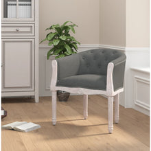 Load image into Gallery viewer, Poltroncina Stile Francese Grigio Scuro in Tessuto