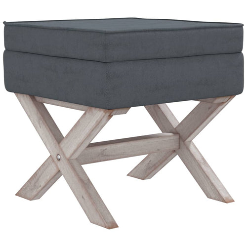 Pouf con Vano Contenitore Grigio Scuro 45x45x49 cm in Velluto