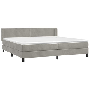 Letto Matrimoniale (con Materasso) Grigio Chiaro 200x200cm Velluto