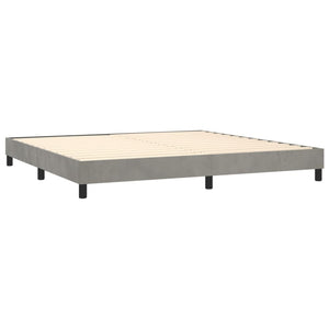 Letto Matrimoniale (con Materasso) Grigio Chiaro 200x200cm Velluto