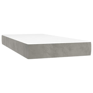 Letto Matrimoniale (con Materasso) Grigio Chiaro 200x200cm Velluto