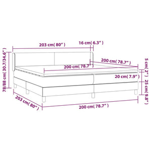 Letto Matrimoniale (con Materasso) Grigio Chiaro 200x200cm Velluto