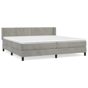 Letto Matrimoniale (con Materasso) Grigio Chiaro 200x200cm Velluto