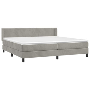 Letto Matrimoniale (con Materasso) Grigio Chiaro 200x200cm Velluto
