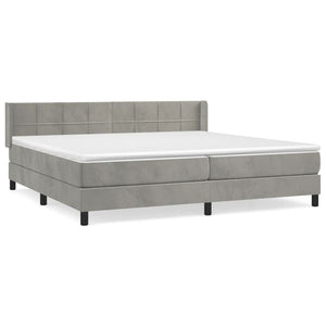 Letto Matrimoniale (con Materasso) Grigio Chiaro 200x200cm Velluto
